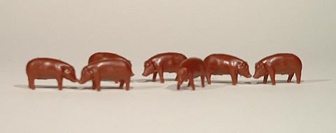 Ertl 12664-25 1/64 Duroc Brown Pigs/Hogs, Bag of 25