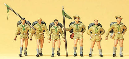 Preiser 10260 HO Scale Recreation & Sports Boy Scouts pkg(6)