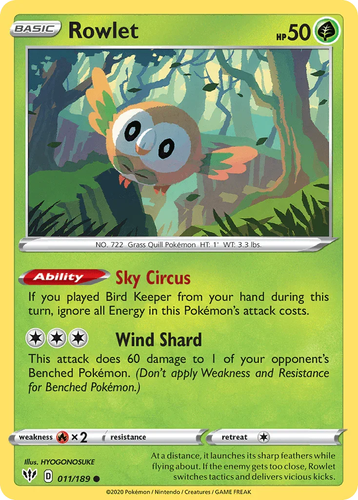 Rowlet (011/189) [Sword & Shield: Darkness Ablaze]