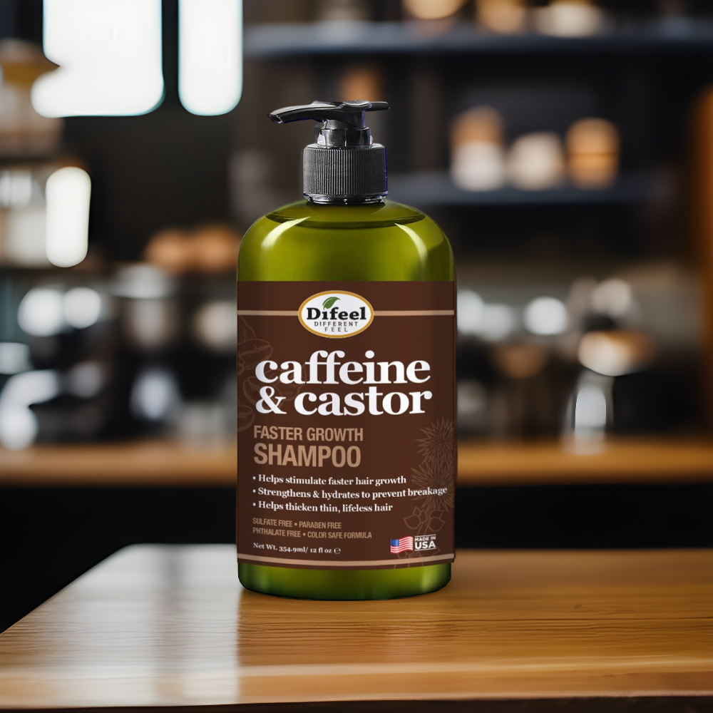 Difeel Caffeine & Castor Shampoo for Faster Hair Growth 12 oz. by difeel - find your natural beauty