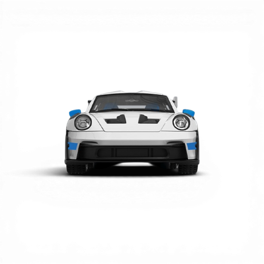 TPC Porsche 911 GT3 RS White Blue Wheels 1:64