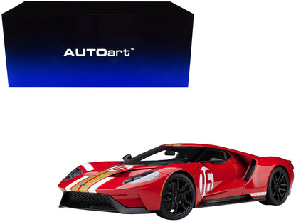 Ford GT Heritage Edition #16 "Alan Mann" Red Metallic with Gold Stripes 1/18 Model Car by Autoart  free shipping USA