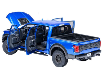2019 Ford F-150 Raptor Pickup Truck Velocity Blue 1/18 Model Car by Autoart