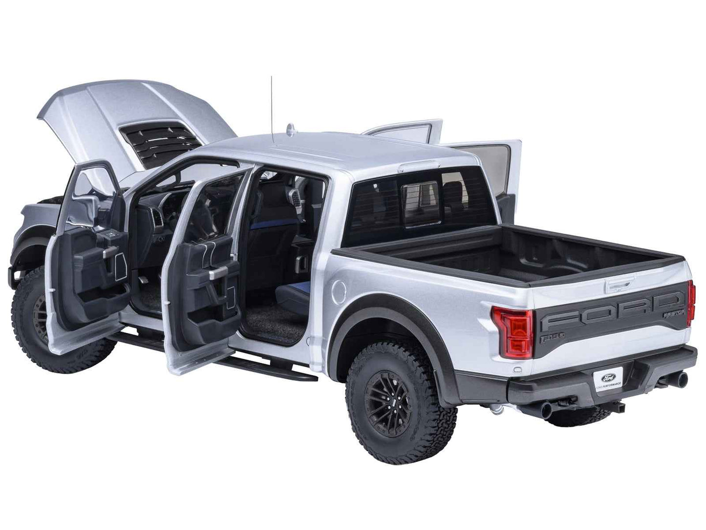 2019 Ford F-150 Raptor Pickup Truck Ingot Silver 1/18 Model Car by Autoart