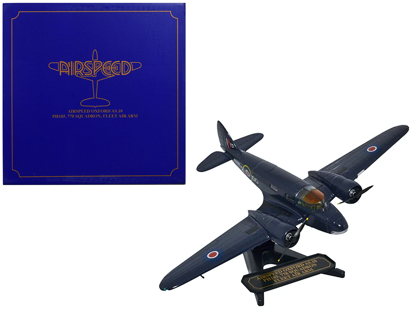 Airspeed AS.10 Oxford Aircraft "PH185 778 Squadron Fleet Air Arm" Royal Air Force "Oxford Aviation" Series 1/72 Diecast Model Airplane by Oxford Diecast  free shipping USA