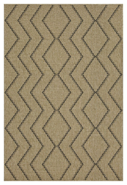 Earth - Indoor / Outdoor Polypropylene Area Rug - Jute / Black by Couch.com