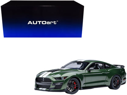 Ford Mustang Shelby GT500 Eruption Green Metallic with White Stripes 1/18 Model Car by Autoart  free shipping USA