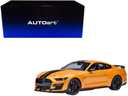 Ford Mustang Shelby GT500 Cyber Orange Metallic with Black Stripes 1/18 Model Car by Autoart  free shipping USA