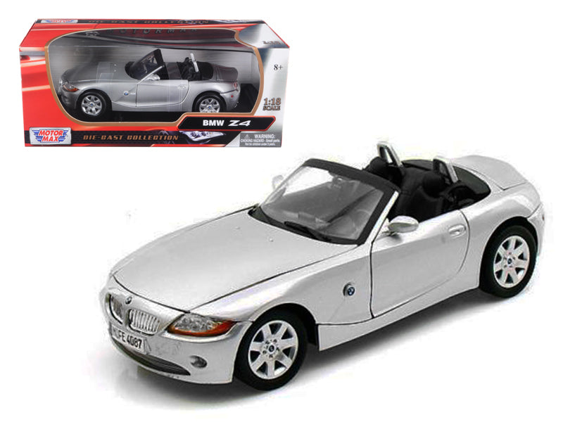 BMW Z4 Convertible Silver 1/18 Diecast Model Car by Motormax  free shipping USA