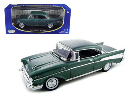1957 Chevrolet Bel Air Hard Top Green 1/18 Diecast Model Car by Motormax  free shipping USA