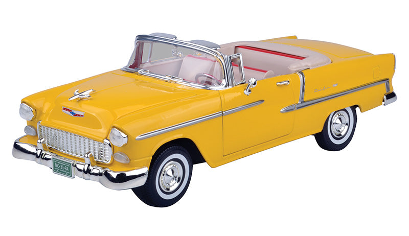 Motormax 73184TC-Y 1/18 1955 Chevrolet Bel Air Convertible, Yellow