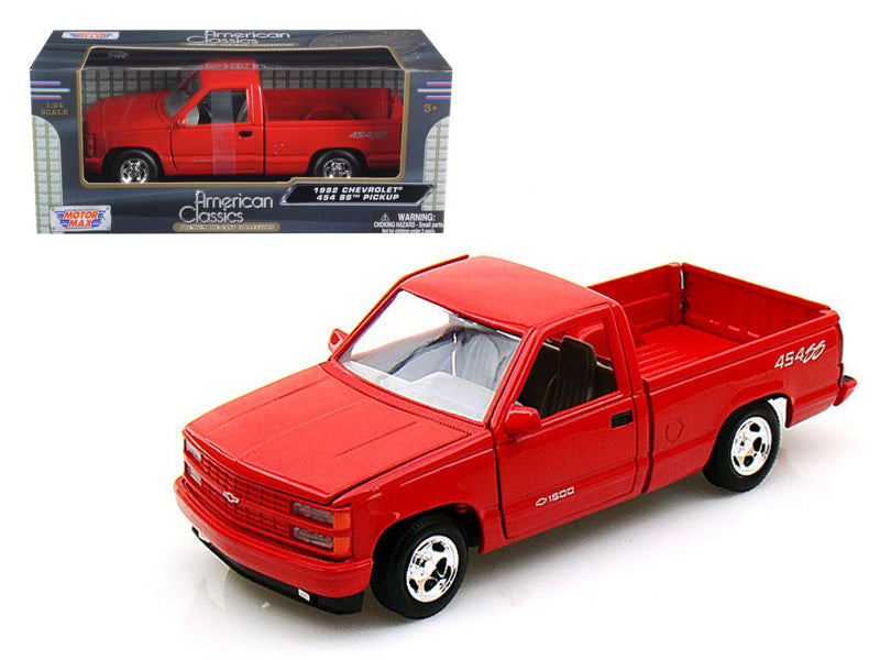 1992 Chevrolet SS 454 Pickup Truck Red 1/24 Diecast Model by Motormax  free shipping USA