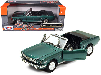 1964 1/2 Ford Mustang Convertible Green Metallic 1/24 Diecast Model Car by Motormax  free shipping USA