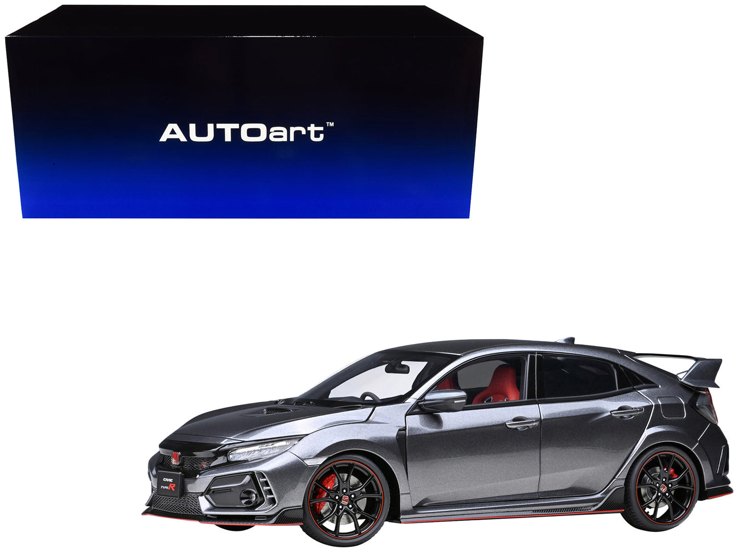 2021 Honda Civic Type R (FK8) RHD (Right Hand Drive) Polished Metal Gray Metallic 1/18 Model Car by Autoart  free shipping USA
