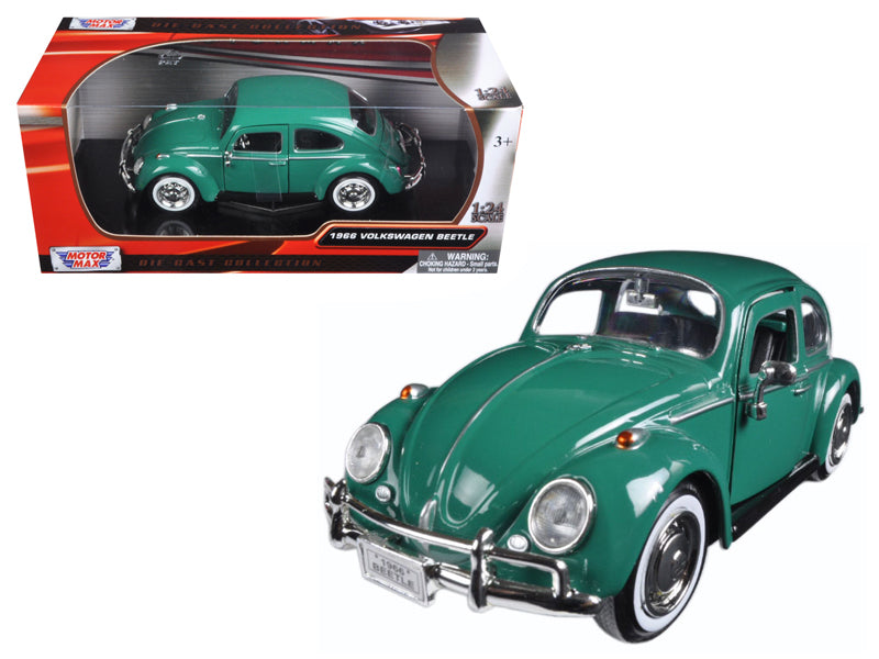 1966 Volkswagen Beetle Green 1/24 Diecast Model Car by Motormax  free shipping USA