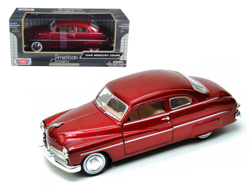 1949 Mercury Red 1/24 Diecast Model Car by Motormax  free shipping USA
