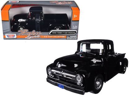 1956 Ford F-100 Pickup Truck Black 1/24 Diecast Model by Motormax  free shipping USA