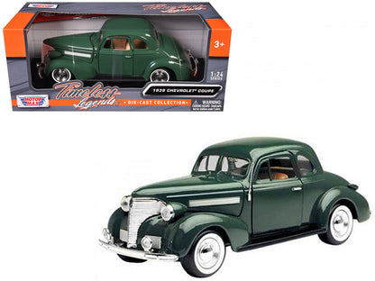 1939 Chevrolet Coupe Green 1/24 Diecast Model Car by Motormax  free shipping USA