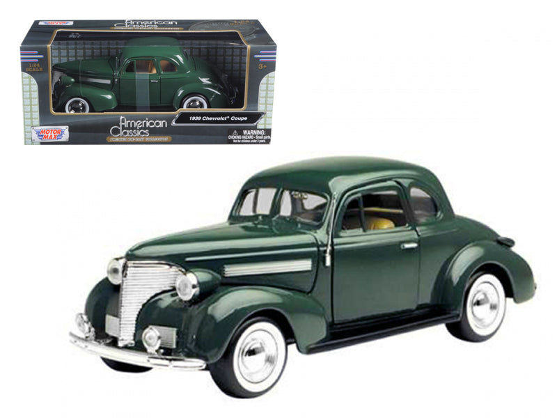 1939 Chevrolet Coupe Green 1/24 Diecast Model Car by Motormax  free shipping USA