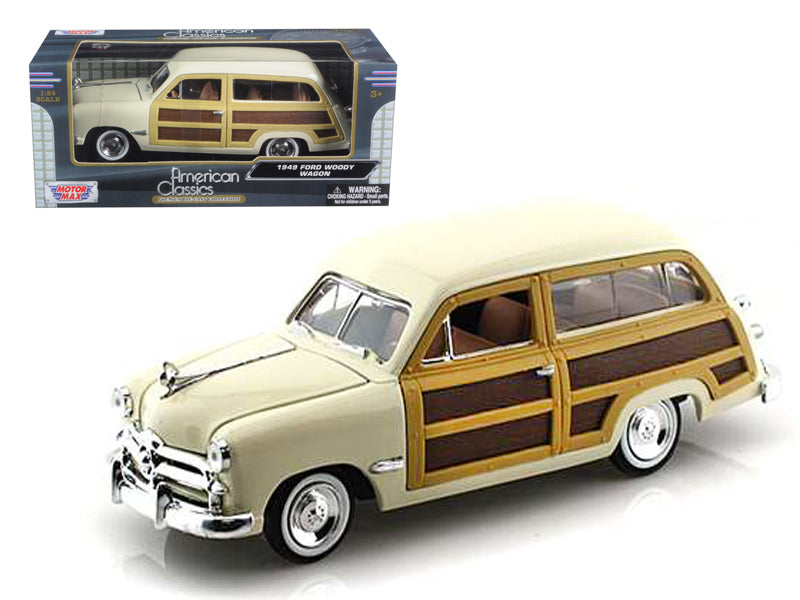 1949 Ford Woody Wagon Beige 1/24 Diecast Model Car by Motormax  free shipping USA
