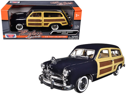 1949 Ford Woody Wagon Dark Blue 1/24 Diecast Model Car by Motormax  free shipping USA