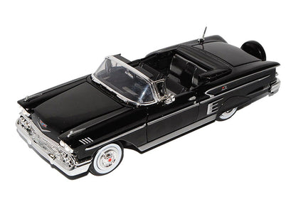 Motormax 73267AC-BK 1/24 1958 Chevrolet Impala Convertible, Black