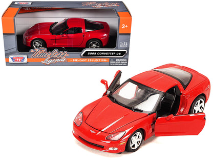 2005 Chevrolet Corvette C6 Coupe Red 1/24 Diecast Model Car by Motormax  free shipping USA