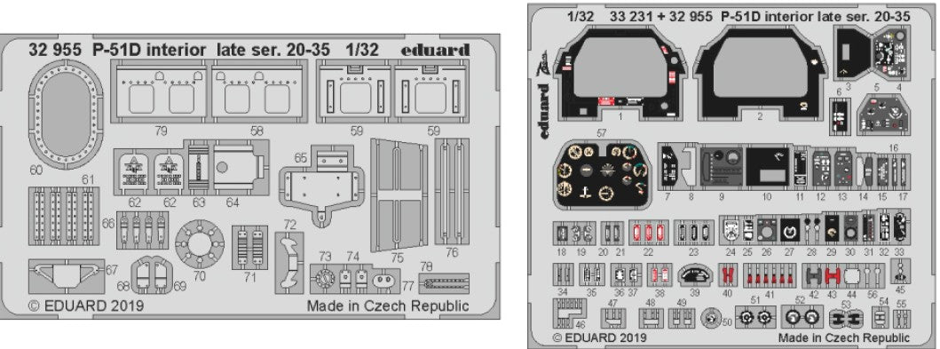 Eduard 32955 1/32 Aircraft- P51D Interior Late Ser 20-35 for TAM (Painted)