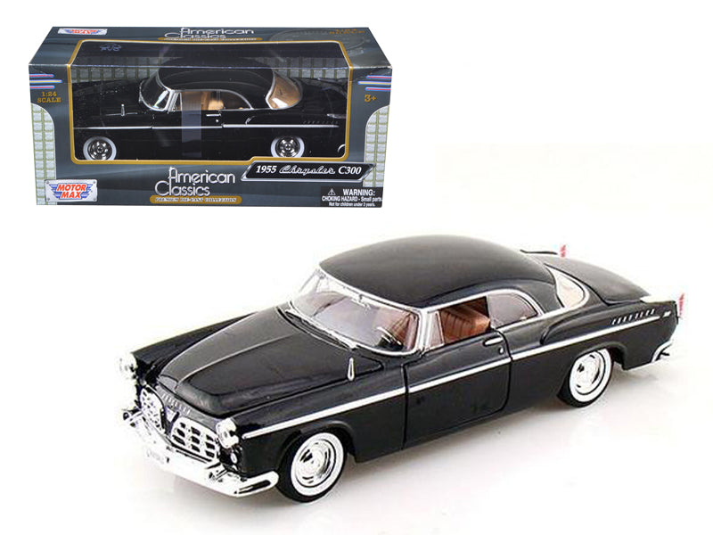 1955 Chrysler C300 Black 1/24 Diecast Model Car by Motormax  free shipping USA