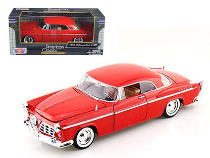 1955 Chrysler C300 Red 1/24 Diecast Model Car by Motormax  free shipping USA