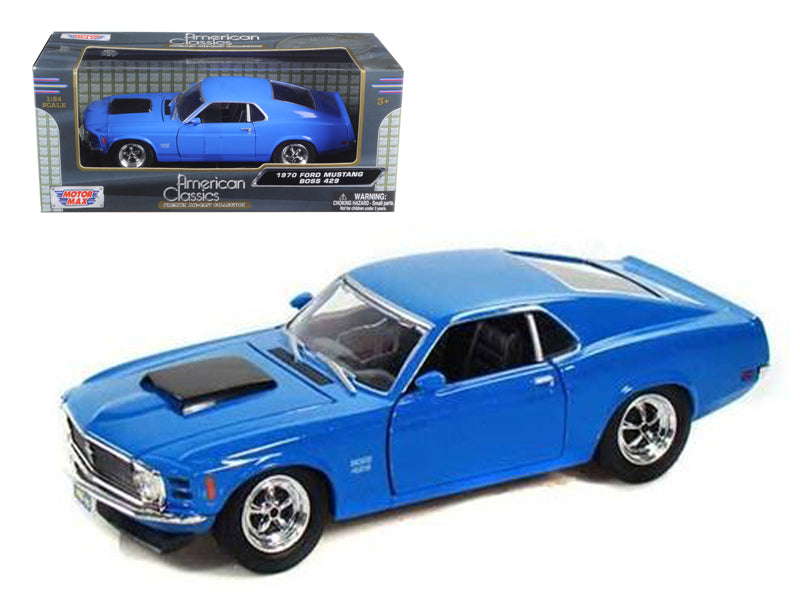 1970 Ford Mustang Boss 429 Blue 1/24 Diecast Model Car by Motormax  free shipping USA