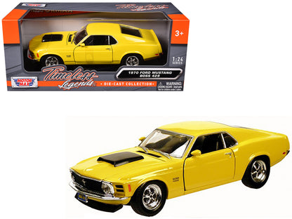 1970 Ford Mustang Boss 429 Yellow 1/24 Diecast Model Car by Motormax  free shipping USA