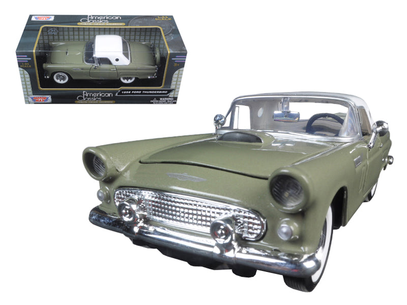 1956 Ford Thunderbird Soft Top Green 1/24 Diecast Car Model by Motormax  free shipping USA