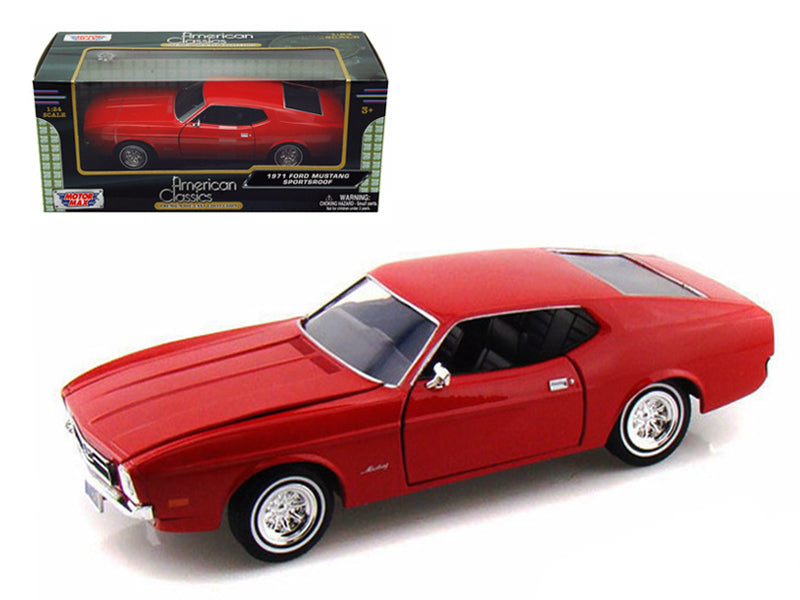 1971 Ford Mustang Sportsroof Red 1/24 Diecast Model Car by Motormax  free shipping USA
