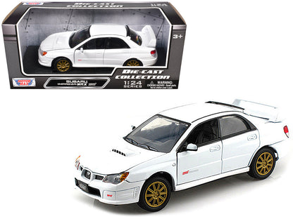 Subaru Impreza WRX STi White 1/24 Diecast Model Car by Motormax  free shipping USA