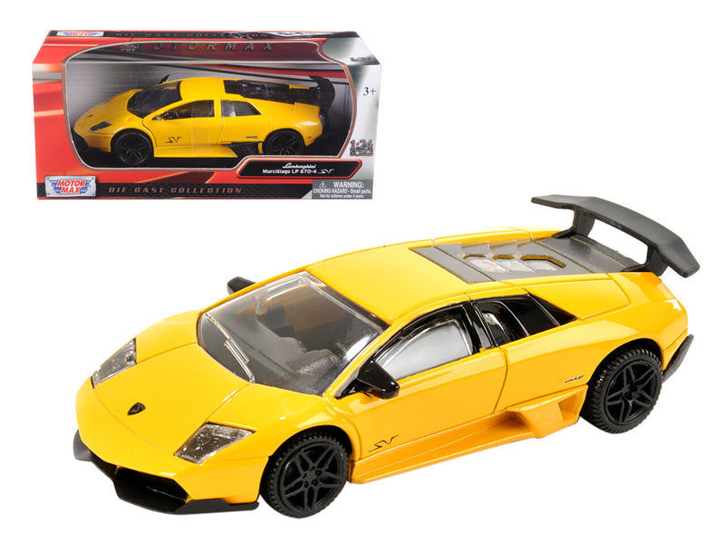 Lamborghini Murcielago LP 670 4 SV Yellow 1/24 Diecast Model Car by Motormax  free shipping USA