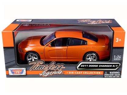 2011 Dodge Charger R/T Hemi Metallic Orange 1/24 Diecast Model Car by Motormax  free shipping USA