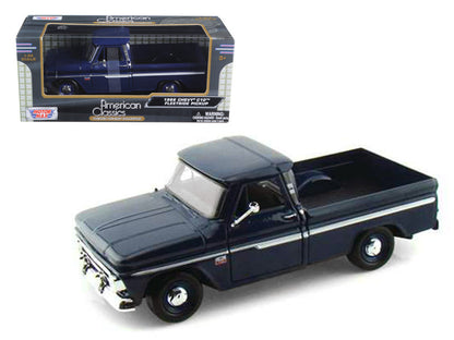 1966 Chevrolet C10 Fleetside Pickup Truck Dark Blue 1/24 Diecast Car Model by Motormax  free shipping USA