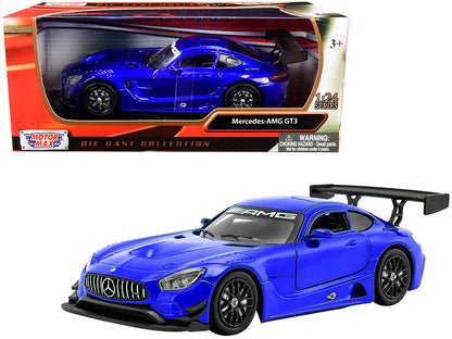 Mercedes AMG GT3 Bright Blue 1/24 Diecast Model Car by Motormax  free shipping USA