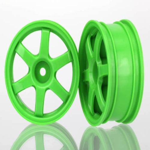 Traxxas 7374A Wheels Volk Racing TE37 Chrome/Green (2) Rally Race Truck