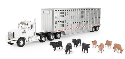 Ertl 47362 1/32 Freightliner 122SD with Cattle Trailer