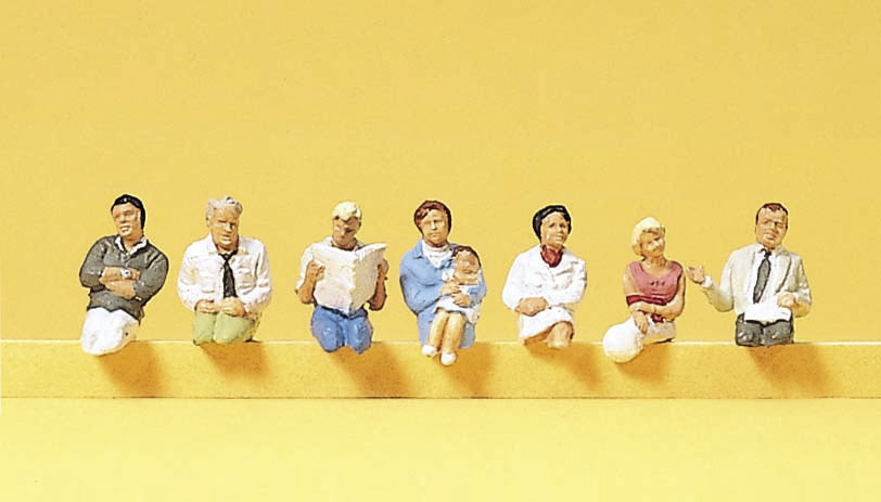 Preiser 10298 HO Scale Seated Passengers Figures pkg(7)