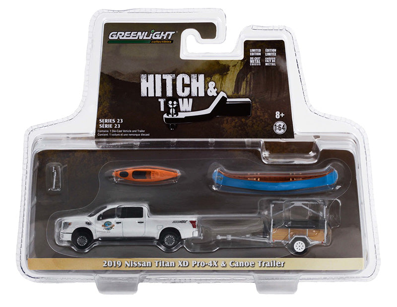 Greenlight 32230-A 1/64 Scale 2019 Nissan Titan Xd Pro-4X Pickup “Whitewater Canoe