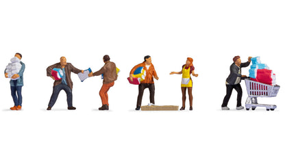 Noch 15519 HO Scale People Buying Paper Goods Figure Set, 6-Pack