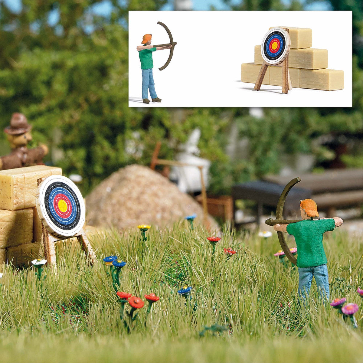 Busch 7865 HO Scale Archery Range Action Set with Figure