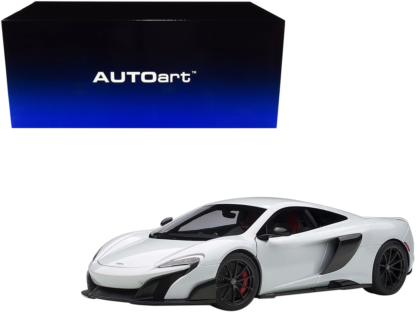 Mclaren 675LT Silica White 1/18 Model Car by Autoart  free shipping USA