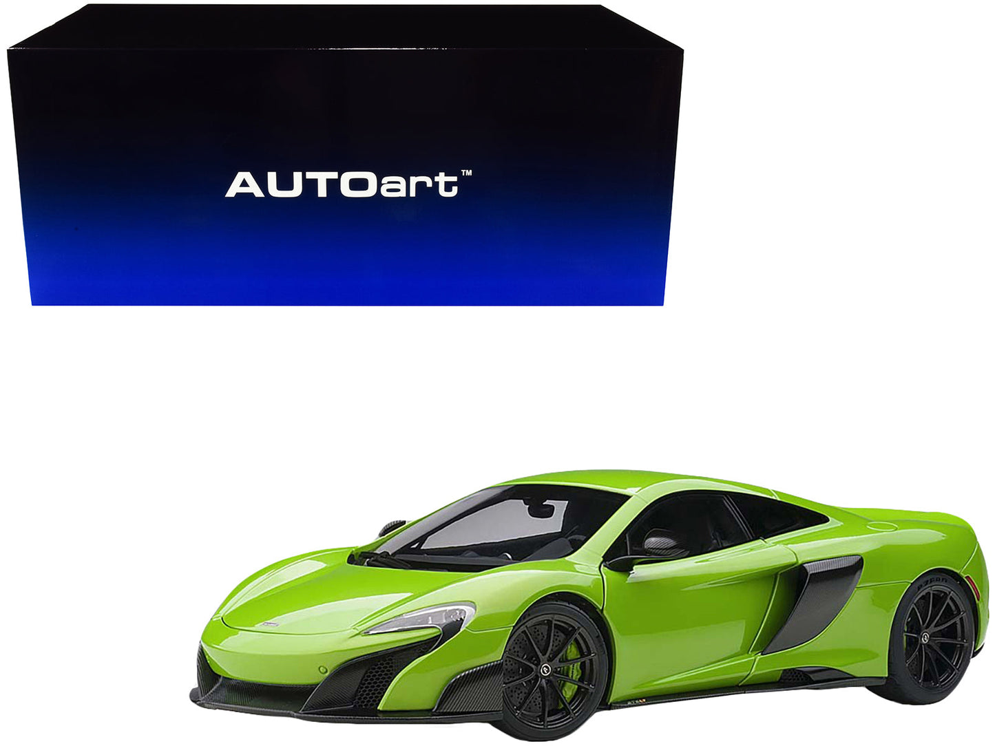 Mclaren 675LT Napier Green with Black Wheels 1/18 Model Car by Autoart  free shipping USA