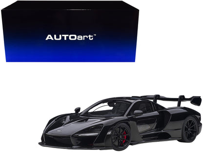 Mclaren Senna Stealth Cosmos Black with Carbon Accents 1/18 Model Car by Autoart  free shipping USA