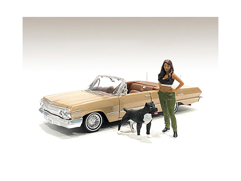 "Lowriderz" Figurine IV and a Dog for 1/18 Scale Models by American Diorama  free shipping USA