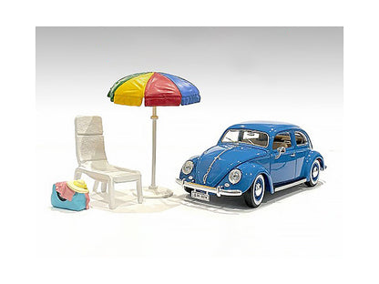 "Beach Girls" Accessories (Beach Chair and Beach Umbrella and Duffle Bag) for 1/18 Scale Models by American Diorama  free shipping USA